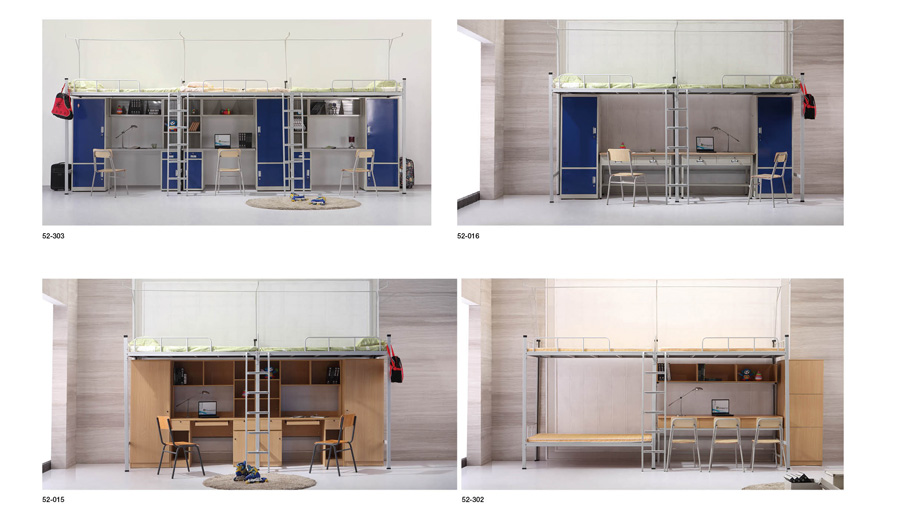 现代学校公寓床 带柜子369